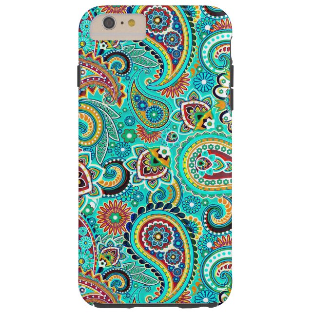 Coques Case-Mate iPhone Blue Red Yellow Paisley (Dos)