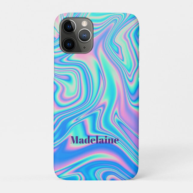 Coques Case-Mate iPhone Blue Retro Wave Personal (Dos)