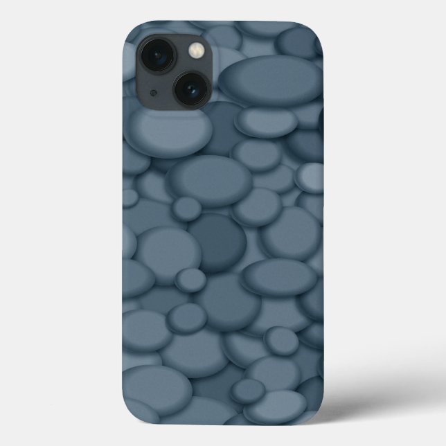 Coques Case-Mate iPhone Blue River Rock Pebles Art (Verso)