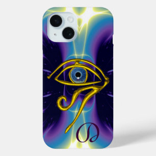 Coque Pour iPhone 15 BLUE TALISMAN HORUS OEIL MONOGRAM Bleu pourpre