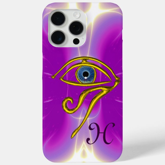 Coques Case-Mate iPhone BLUE TALISMAN HORUS OEIL MONOGRAM rose Fuchsia (Verso)