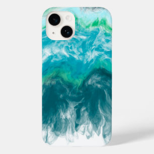 Coque Pour iPhone 14 Blue turquoise Turquoise Digital Ocean Fluid Art