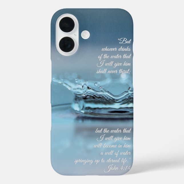 Coques Case-Mate iPhone Blue Water La vie n'a jamais soif Bible Verse John (Verso)