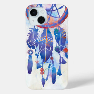 Coque Pour iPhone 15 Blue Watercolor Dreamcatcher Modern Boho