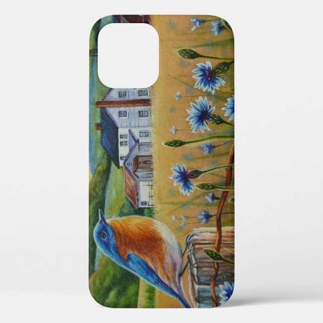 Coques Case-Mate iPhone Bluebird Cornflowers Summer Farm Waterart (Verso)