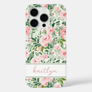 Coques iPhone 16 Pro Blush Floral Élégant Aquarelle Personnalisé