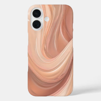 Coque Pour iPhone 16 Blush Peach Swirl – Elegant Fluid Marble Pattern