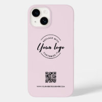 Blush Pink Custom Business Logo Website Code QR