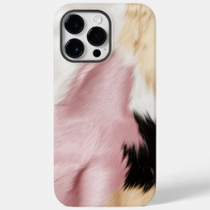 Coque Pour Pour iPhone 14 Pro Max Blush Rose Blanc Or Noir Vachette Animal