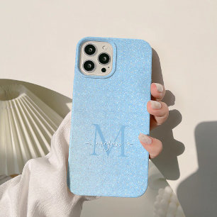 Coque iPhone 15 Pro Max Blush Sky Blue Diamond Parties scintillant Ombre C