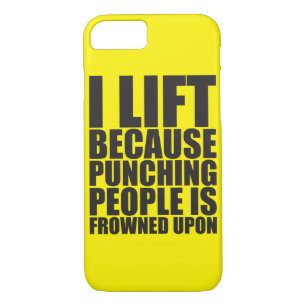 Coque iPhone 7 Bodybuilding Humour I Lift Punching Est Congelé Su