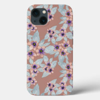 Bohème Terracotta rose Fleurs Aquarelle