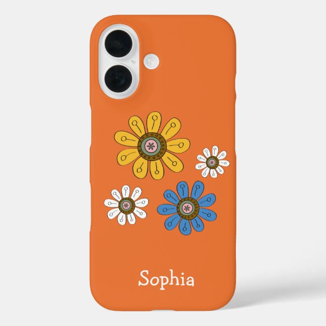 Coques Case-Mate iPhone Bohemian Colorful Flowers Custom Name (Verso)