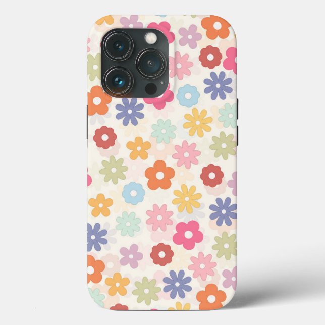 Coques Case-Mate iPhone Boho 70's Retro Daisy Flowers (Verso)