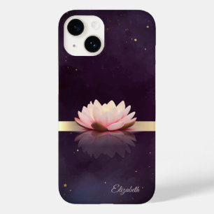 Coque Pour iPhone 14 Boho à fleurs de lotus en bande d'or