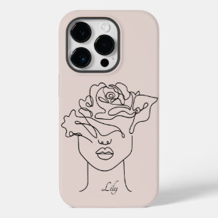 Coque Pour iPhone 14 Pro Boho Abstrait Simple Line Art, Boho Chic