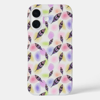 Coque Pour iPhone 16 Boho Aquarelle Plumes Pastel Rustique Chic