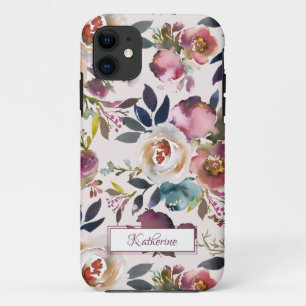 Case-Mate iPhone Case Boho Blush Rose Floral Nommé Aquarelle