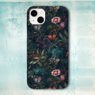 Coque Pour iPhone 14 Plus Boho Fleur sauvage Garden rose et vert