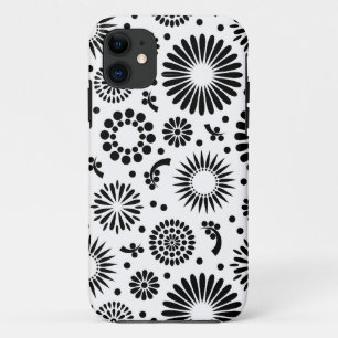 Case-Mate iPhone Case Boho fleurs Motif floral vectoriel noir et blanc