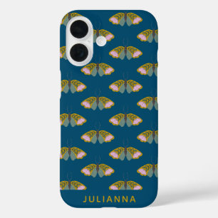 Coque Pour iPhone 16 Boho Floral Butterfly Illustration personnalisée