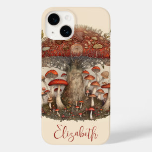 Coque Pour iPhone 14 Boho Magical Red Spotted Champhroom