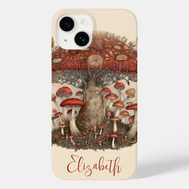 Coques Case-Mate iPhone Boho Magical Red Spotted Champhroom (Verso)