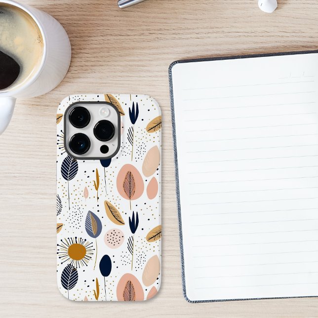 Coques Case-Mate iPhone Boho moderne Abstrait Motif botanique (Créateur téléchargé)