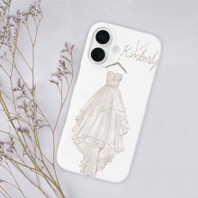 Coques Case-Mate iPhone Boho moderne rose Mariage Floral Nom (Créateur téléchargé)