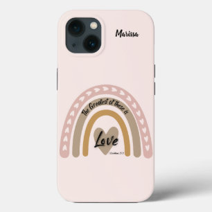 Case-Mate iPhone Case Boho Rainbow Heart Love Bible Verse