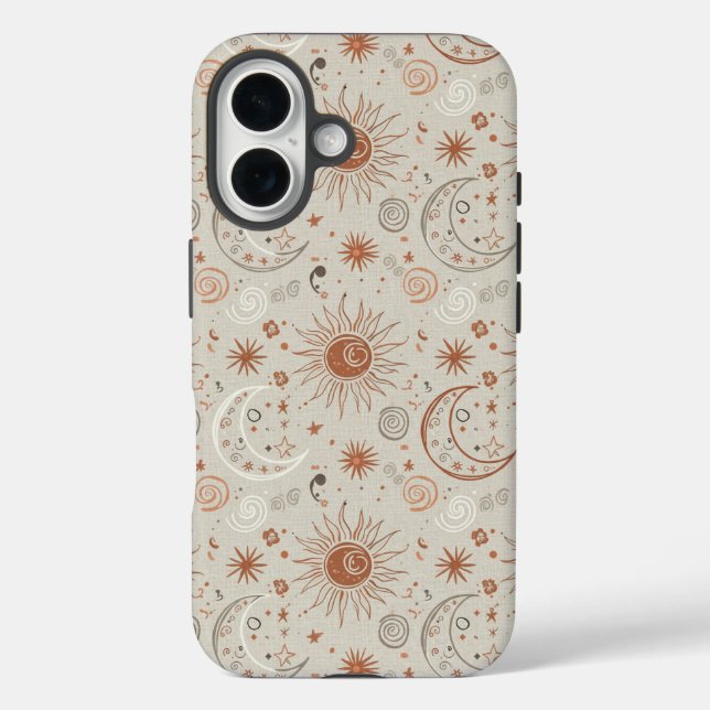 Coques Case-Mate iPhone Boho Sun and Moon Pattern (Verso)