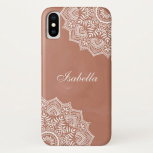 Case-Mate iPhone Case Boho Terracotta Mandala Nom personnalisé
