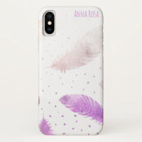*~* Boho White Pastel Lavender Pois en plumes