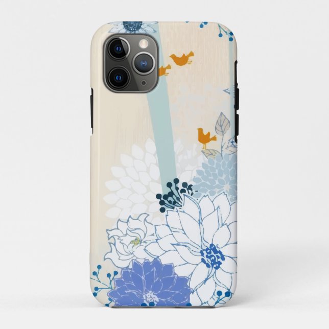 Coques Case-Mate iPhone Bois blanc Aquarelle d'oiseaux floraux (Dos)