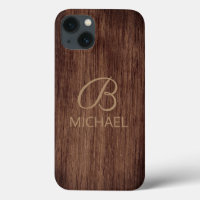 Bois Bois Bois Bois Bois Avec Monogramme Nom Perso