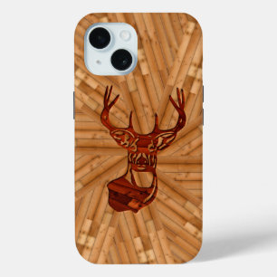 Coque Pour iPhone 15 Bois - Buck Deer Mount