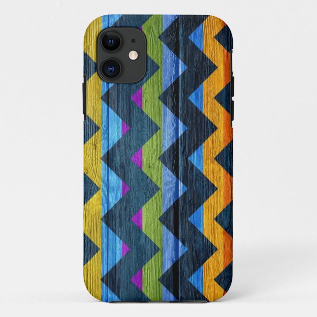 Coques Case-Mate iPhone Bois coloré Chevron Abstrait #4 (Dos)