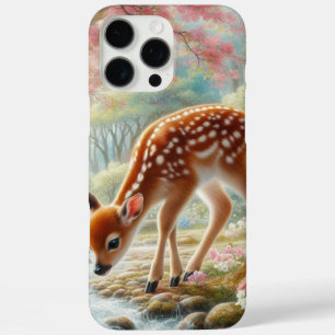 Coques iPhone 16 Pro Max Bois de printemps avec canard et faon/cerf