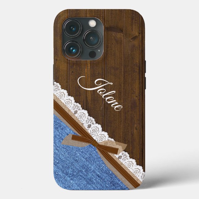 Coques Case-Mate iPhone Bois Denim et dentelle Occident Thème  (Verso)
