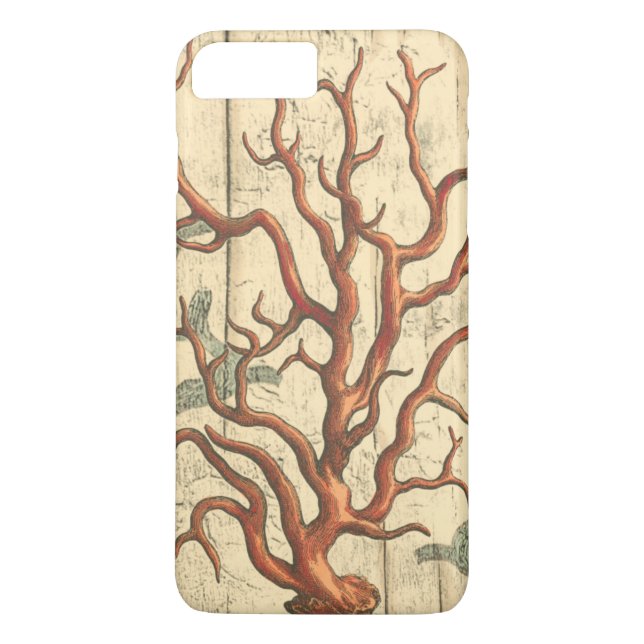 Coques Case-Mate iPhone Bois et petit corail (Dos)