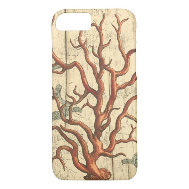 Coques Case-Mate iPhone Bois et petit corail (Dos)
