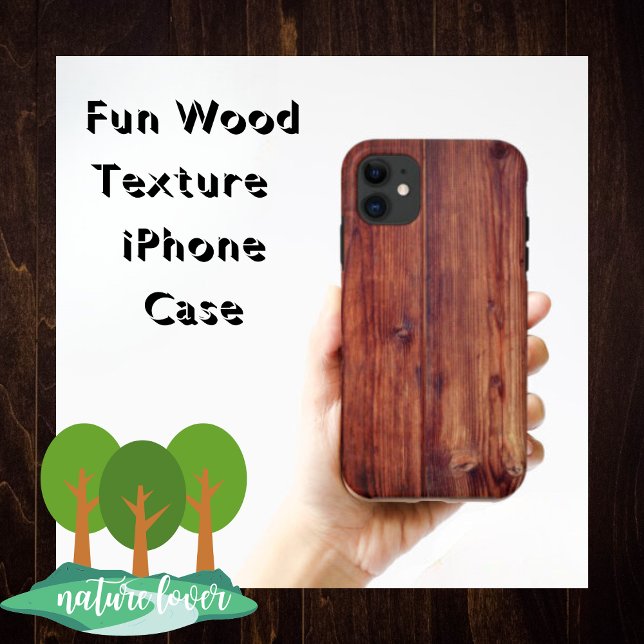 Coques Case-Mate iPhone Bois foncé comme la texture (Fun Wood-like Texture Phone Case)