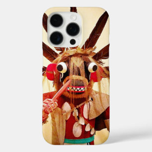 iPhone 16 Pro Case Bois kachina poupée photo bold mignon drôle visage