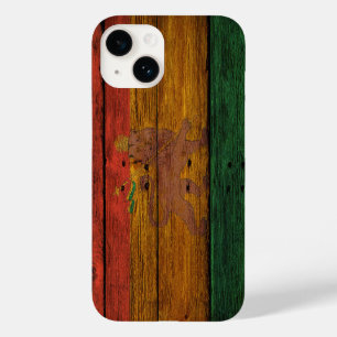 Coque Pour iPhone 14 bois reggae rasta drapeau lion musique art