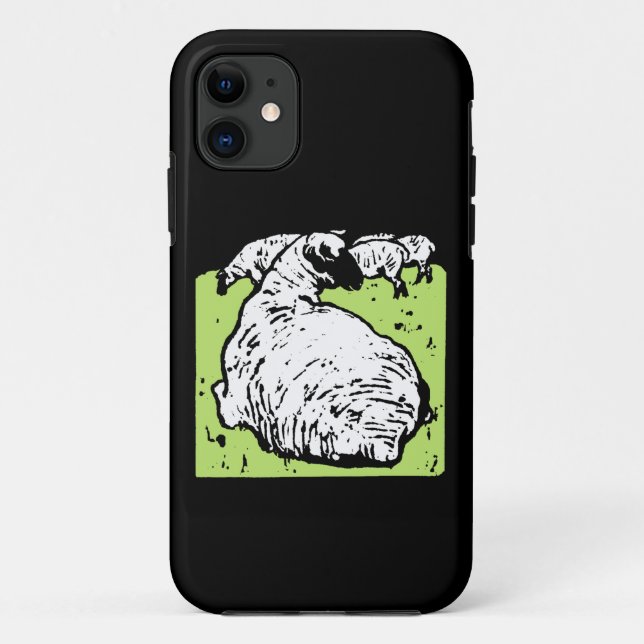 Coques Case-Mate iPhone Bois victorien coupé Moutons ou agneaux blancs (Dos)