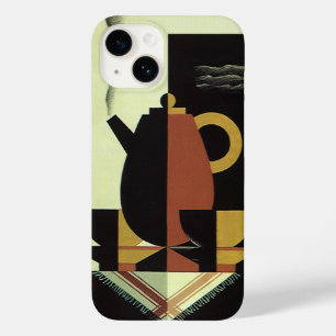 Coque Pour iPhone 14 Boissons de boissons vintage Cafetière avec tasses