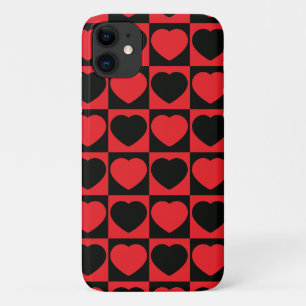 Case-Mate iPhone Case boîte téléphonique de coeurs noir et rouge