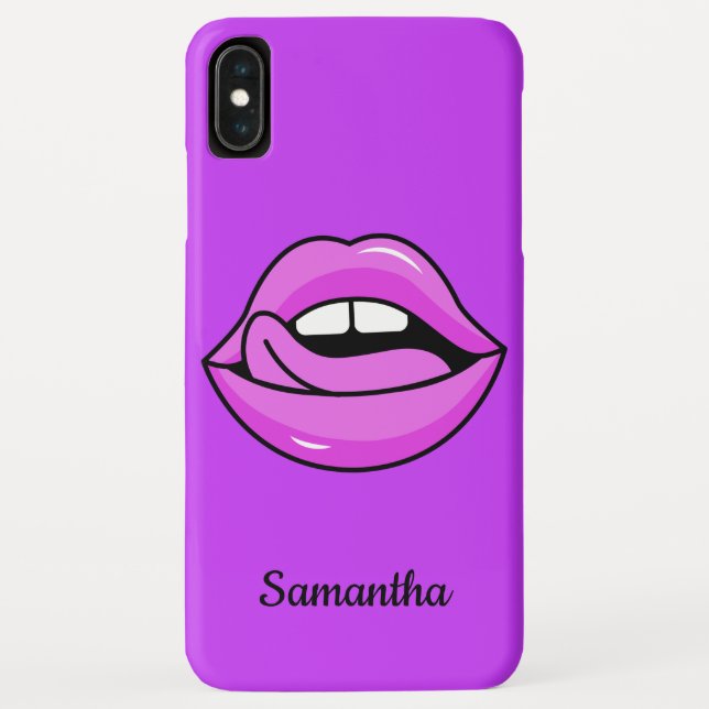 Coques Case-Mate iPhone Boîtes de téléphone de nom personnalisé rose Lips (Dos)