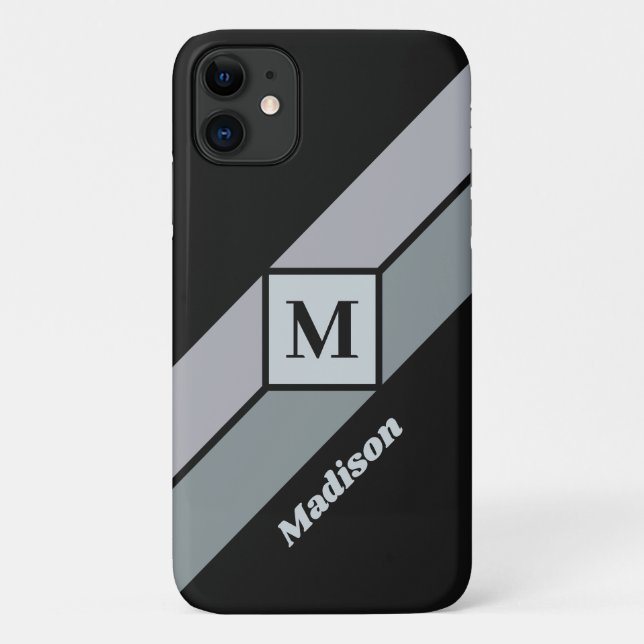 Coques Case-Mate iPhone Boîtes de téléphone monogramme personnalisées et n (Dos)