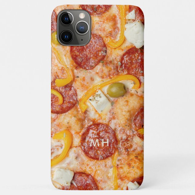 Coques Case-Mate iPhone Boîtes téléphoniques PIZZA monogramme personnalisé (Dos)